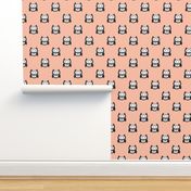 Cute coral kids owls illustration fun scandinavian trend pattern in pastel colors