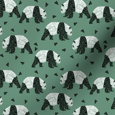 Geometric Panda - green (half-size) pandas boys cute animals