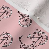 Black and gray hipster bike series quirky dutch theme illustration pattern