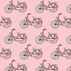 Black and gray hipster bike series quirky dutch theme illustration pattern
