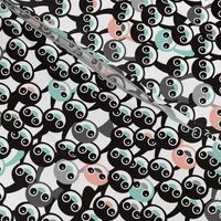 Cute little kids pattern in mint and coral adorable penguins winter illustration pattern