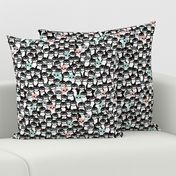 Cute little kids pattern in mint and coral adorable penguins winter illustration pattern