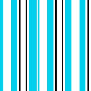 Turquoise Black And White Stripes