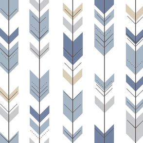 Fletching Arrows // Blue/Tan/Grey