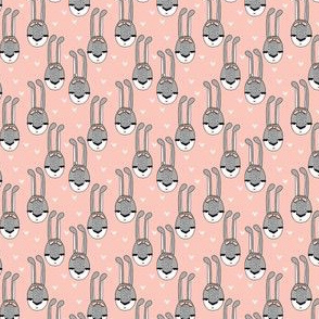 bunny // bunny bow head cute girls pink and grey bunnies