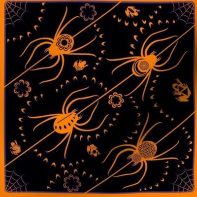 Glowing Orange Spiders