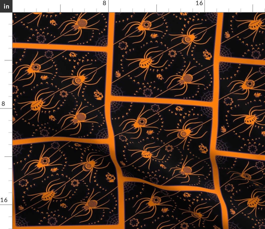 Glowing Orange Spiders