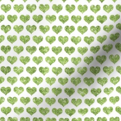 Glitter Hearts Green