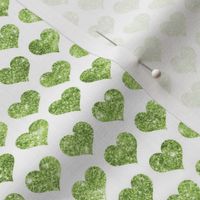 Glitter Hearts Green