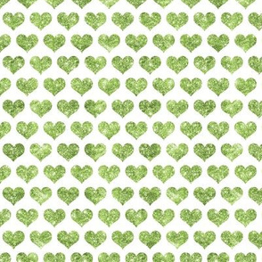 Glitter Hearts Green