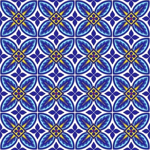 Blue Yellow White Tiles