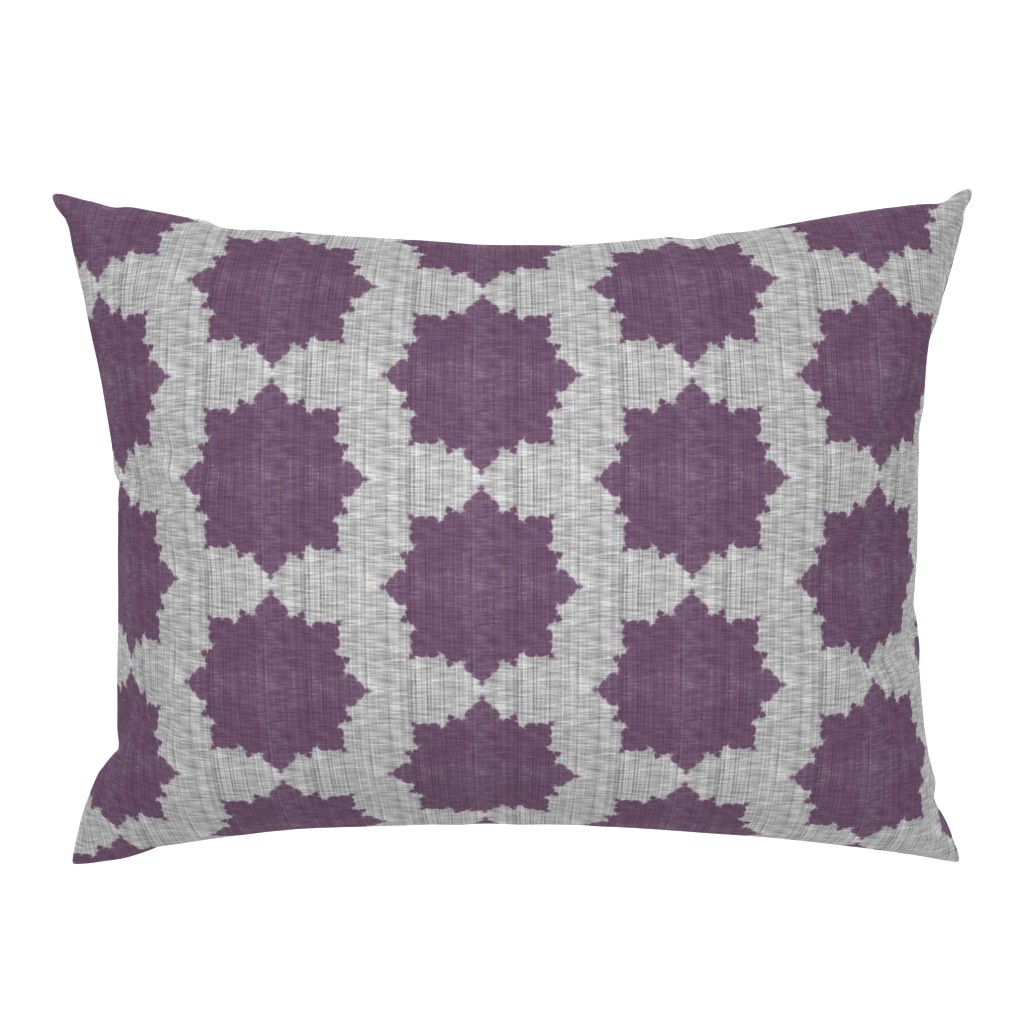 Starburst ~ Eggplant on Grey Linen Luxe