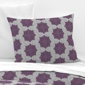 Starburst ~ Eggplant on Grey Linen Luxe