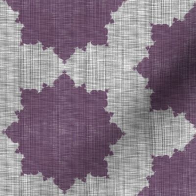 Starburst ~ Eggplant on Grey Linen Luxe