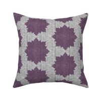 Starburst ~ Eggplant on Grey Linen Luxe