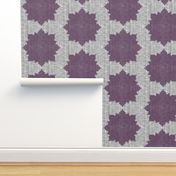 Starburst ~ Eggplant on Grey Linen Luxe