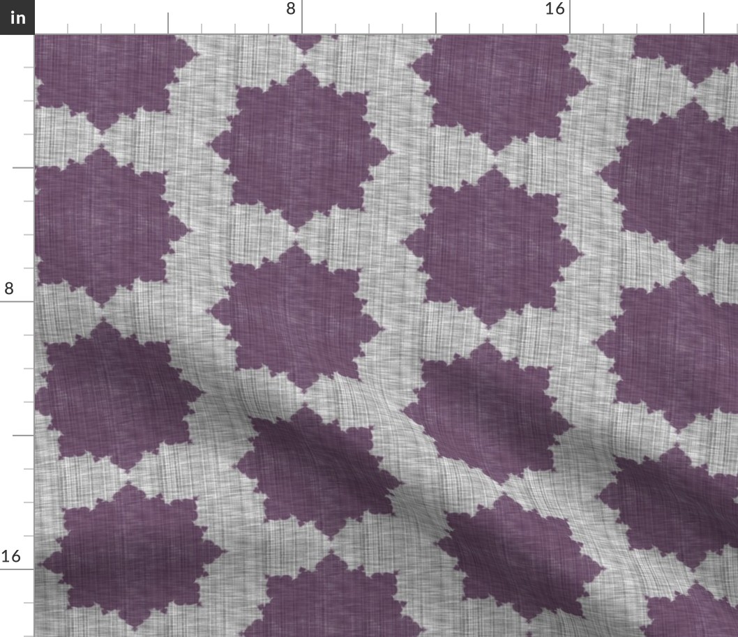 Starburst ~ Eggplant on Grey Linen Luxe