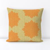 Starburst ~ Pumpkin on Trianon Cream Linen Luxe 