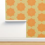 Starburst ~ Pumpkin on Trianon Cream Linen Luxe 