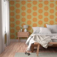 Starburst ~ Pumpkin on Trianon Cream Linen Luxe 