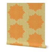 Starburst ~ Pumpkin on Trianon Cream Linen Luxe 