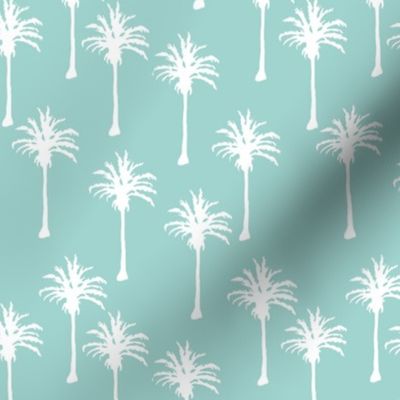 Palms on Lighter Teal Blue