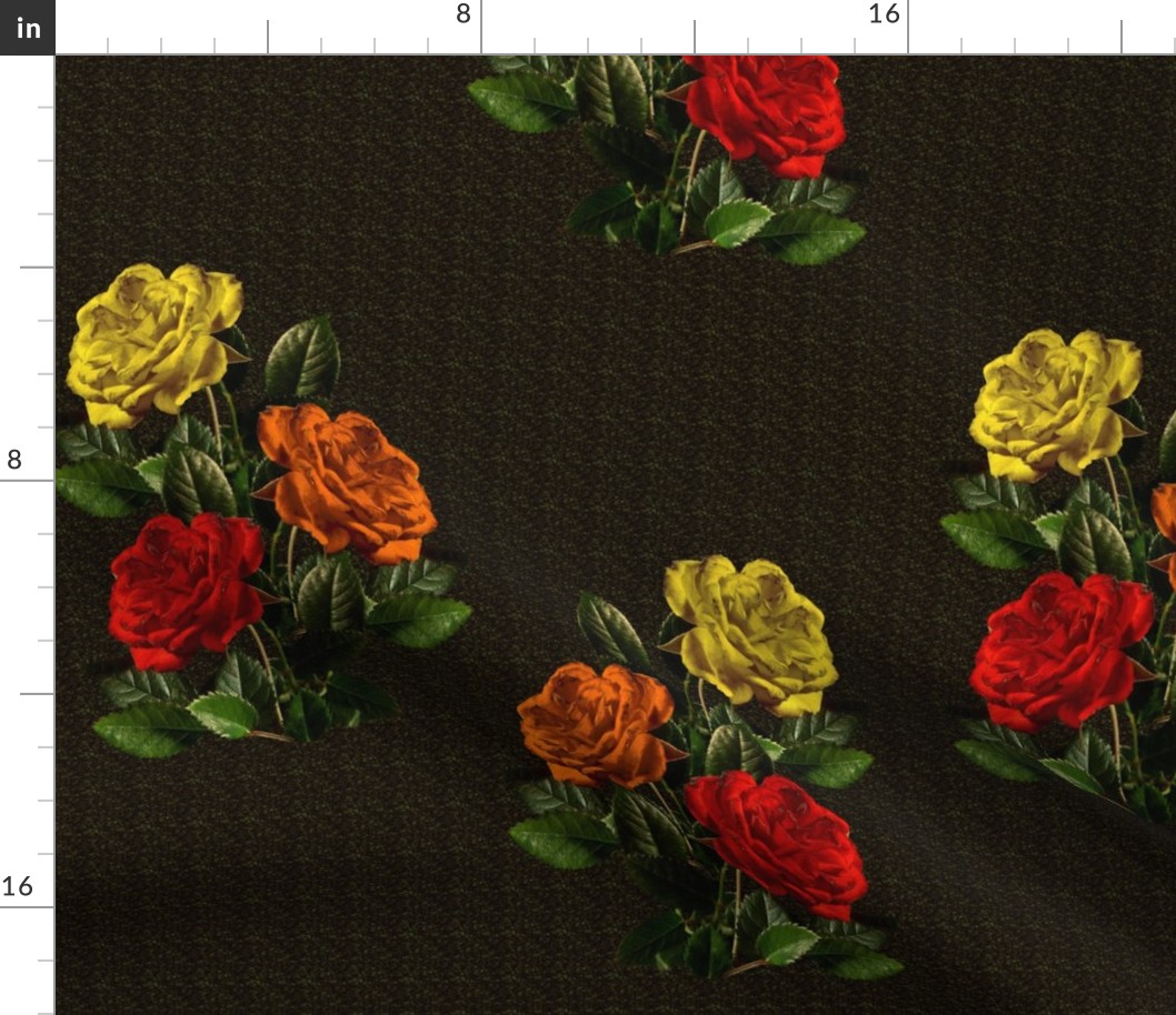 red orange yellow roses