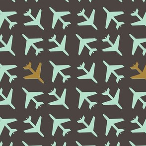 Mint Airplanes in the Gray