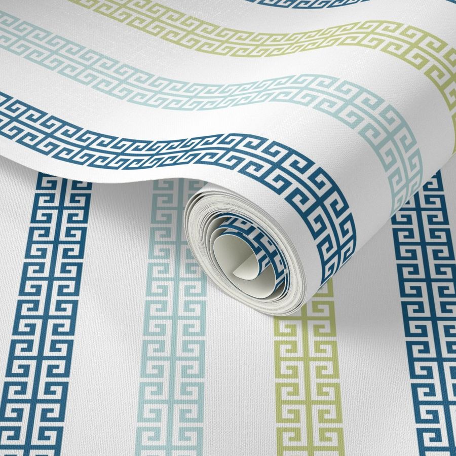 greek_key_stripe_ Blue greens