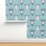 Goats on blue