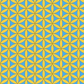 Circles of Life in Golden Yellow and Light Blue