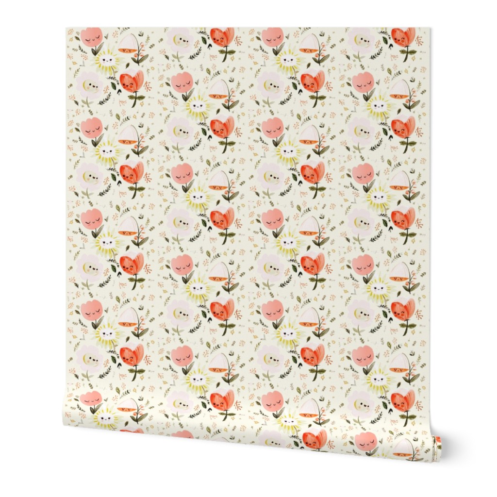 Dreamy Spring - Happy Flowers (Small, Half Size)