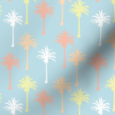 Palm Trees on Blue