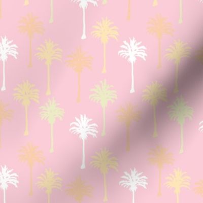 Pastel Palm Trees on Pink