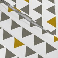 Gray and Gold Triangles White background