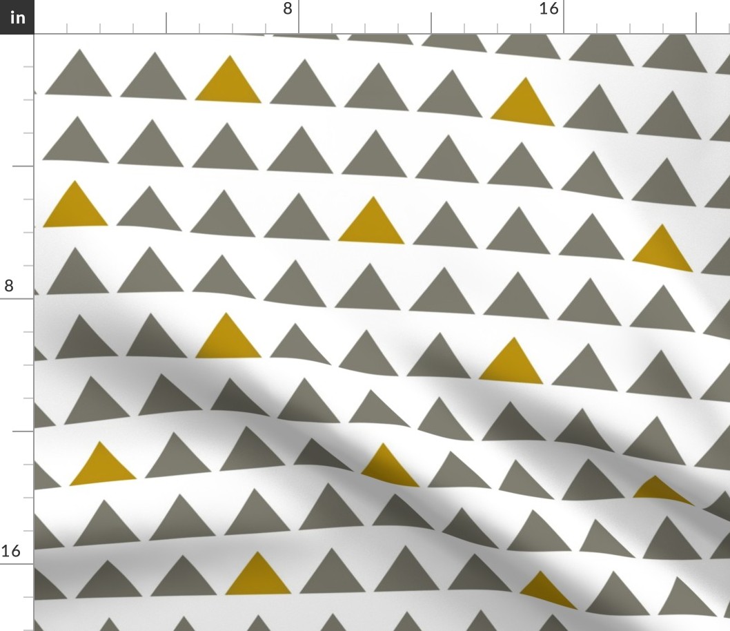 Gray and Gold Triangles White background