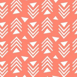 Chevrons & Triangles - Coral