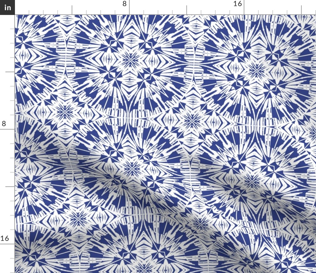 Blue and White Block Print