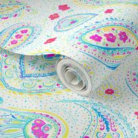 Watercolor Paisley Aqua