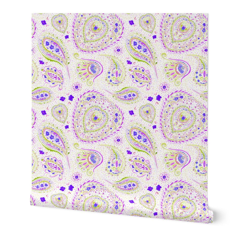 Watercolor Paisley Purple