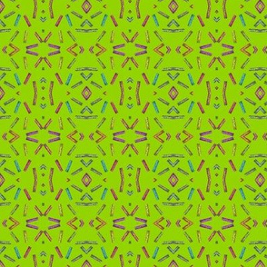 AZTEC STYLE CLOTHESPINS LIME GREEN