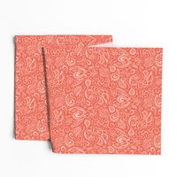 Festooned Feathered Friends - Bird Paisley Red & Pink