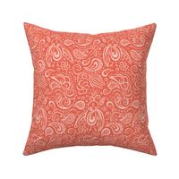 Festooned Feathered Friends - Bird Paisley Red & Pink