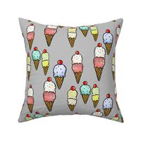 Ice Cream on Grey Background