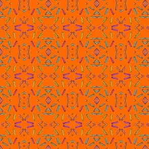 AZTEC STYLE CLOTHESPINS ORANGE