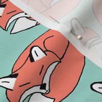 Mint and Coral Sleeping Fox