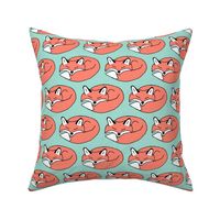 Mint and Coral Sleeping Fox