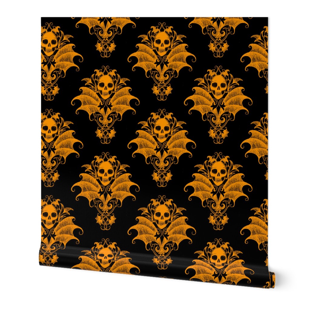 Skull and Wings Damask