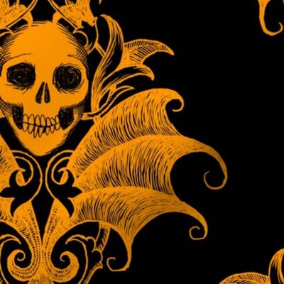 Skull and Wings Damask