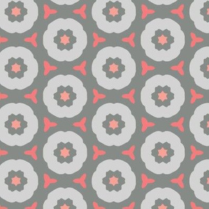 Abstract Floral Design in Grays & Pinks